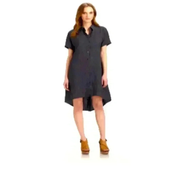 Eileen Fisher 100% Linen High Low Hem Market Dress Size XS - Picture 3 of 7